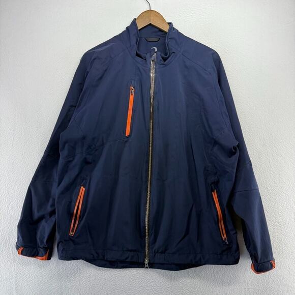 Zero Restriction Jacket Men's large Blue Zip Golf Rain Wind Proof Pellon Nylon - Picture 1 of 15